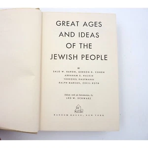 Great Ages And Ideas Of The Jewish People By Leo W. Schwarz 1956 HC Random House - Bild 1 von 9
