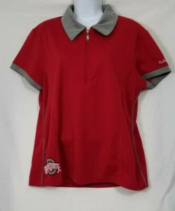 Ohio State University Buckeyes Women's Scarlet Short Sleeve Polo Size XL - Picture 1 of 9