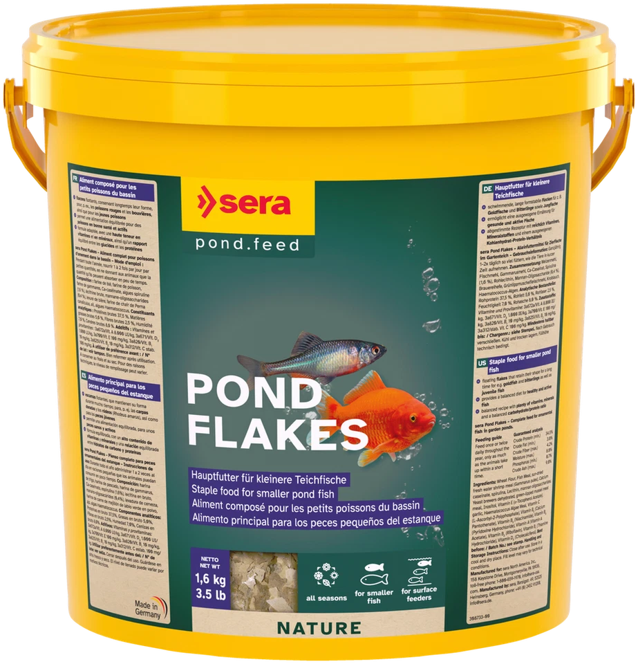 Sera Pond Flakes 10 Liter Eimer Flockenfutter Teichfutter Fischfutter Goldfische - Bild 1 von 1