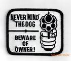 NEVER MIND THE DOG BEWARE OF OWNER HAT PATCH 2ND AMENDMENT GUN RIFLE PIN UP WOW 