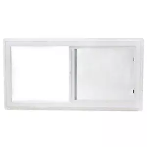 TAFCO WINDOWS Single Slider Vinyl Window 47.5" x 23.5" w/ Glass + Screen White - Picture 1 of 8