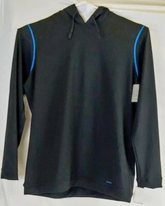 Nordstrom Men Hoodie Size XXL Sweatshirt Black Blue Trim Pullover Active Sweater - Foto 1 di 6