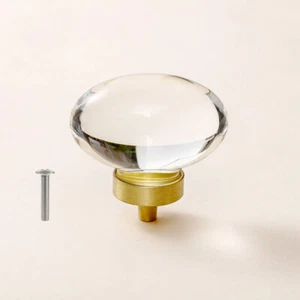1 X Faux Crystal Oval Knobs for Drawer Cabinet Home Furniture Renovation Quality - Picture 1 of 9