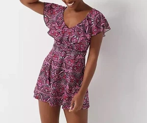 Fit 4 U - Pink Surplice Flounce Swim Dress 12 - Picture 1 of 6