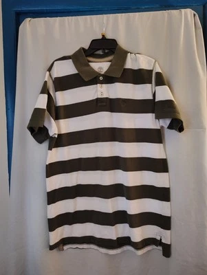 Timberland Short sleeve Polo Green and White Striped Size XL 100 Percent Cotton - Image 1 of 4