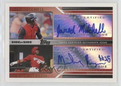 2011 Topps Pro Debut Side by Dual Gold /25 Jared Mitchell Michael Burgess Auto - Image 1 of 2