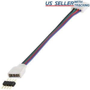 50-pack 4-wire Solderless Clip to 4-pin Male 6-inch Cable for RGB LED Strip - Picture 1 of 2