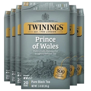 Twinings Prince of Wales Black Tea Individually Wrapped 20 Count (Pack 6) - Picture 1 of 6