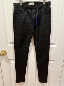 Habitual Mädchen schwarz Kunstleder Mid Rise Ritual Skinny Hose Druckknopf Bein 16 - Bild 1 von 9