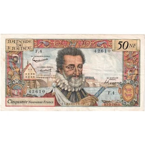 [#336739] France, 50 Nouveaux Francs, Henri IV, 1959-03-05, F.4, EF - Picture 1 of 2