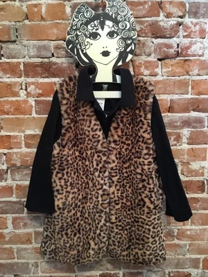 INC Leopardo Suave Imitación Piel Moda Chaleco M/L NUEVO Abrigo Chaqueta Foto 1 de 4