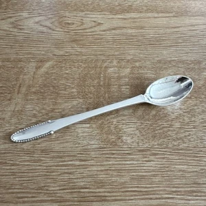 GEORG JENSEN SILVER ICED TEA OR ICE CREAM SPOON IN BEADED KUGLE PATTERN - 1927 - Picture 1 of 7