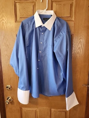 Donald J Trump Signature Collection Shirt Royal Blue White 18.5x36/37 - Image 1 of 4