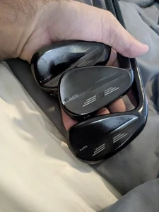 Nice Left Titleist SM9 jet black premium wedge set.52,56,60.vokey.raw - Picture 1 of 9