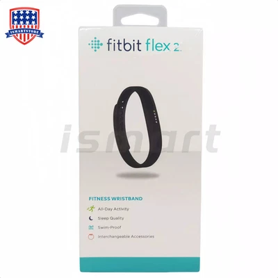 NEW Fitbit Flex 2 Health Activity Sleep Tracker Sports Band Bluetooth S&L Black - Image 1 of 4