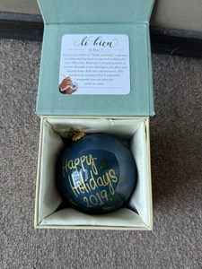 Pier 1 Le Bien Weihnachtsschmuck Glas Schneemann 4" handbemalt 2019 limitierte Auflage - Bild 1 von 6