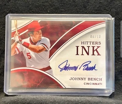 Immaculate Collection Johnny Bench Hitters Ink Autograph 6/10 - Image 1 of 2