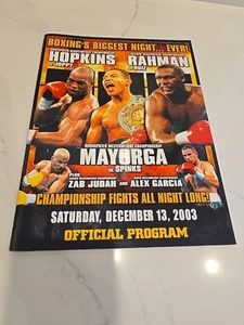 Programa de boxeo Hopkins Joppy Rahman Ruiz Mayorga Spinks Judah Atlantic City 2003 - Imagen 1 de 11