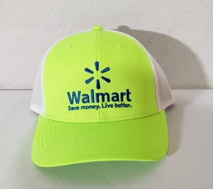 Walmart Employee Cap Hat Neon Green, White, Blue Logo Adjustable Strap - Picture 1 of 4