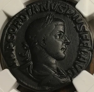 Roman Empire Gordian III AD 238-244 AE Sestertius - NGC F - Scratches - Imagen 1 de 4