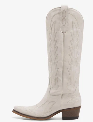 Women's Embroidery Pointed Toe Chunky Heel Knee High Riding Western Boots US12 - Image 1 of 2