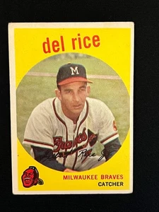 1959 Topps Del Rice #104 Milwaukee Braves Vg/Ex - Picture 1 of 2