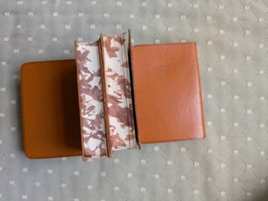 Midget Series Dictionaries Language Leather Gold-Gilt Case Mini Set Vintage - Picture 1 of 8