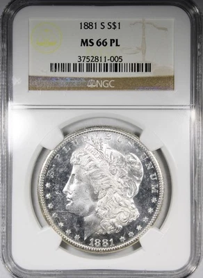 1881-S Morgan Dollar NGC MS66PL Proof-Like Flashy Gorgeous PQ+ - Image 1 of 4