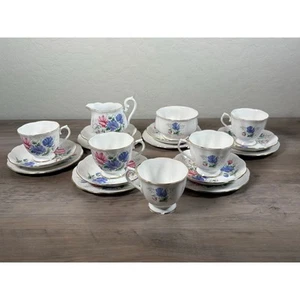 Royal Albert Sweet Pea Tea Set – Friendship Series – Bone China England – 21 Pc - Picture 1 of 8