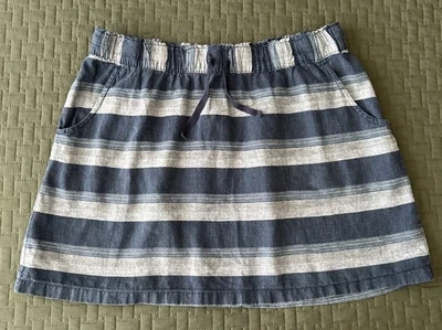 Minifalda Patagonia Mediana Azul y Gris Rayas Algodón Cáñamo Bolsillos con Cordón Foto 1 de 4