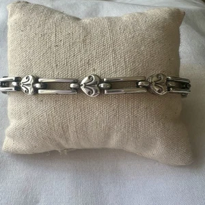 Brighton Pompeji Gliederarmband silberfarben Herz Schnörkel-Design 7”-8” verstellbar - Bild 1 von 10