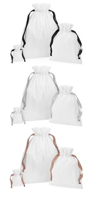 Westford Mill Brushed Cotton Multi Purpose Bag Ribbon Drawstring - Image 1 of 2