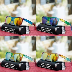 Retro Multicolor Marco Espejo Tonos Gafas de Sol Rave Moda Estilo UV 400 Nuevas - Imagen 1 de 1