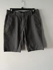 Volcom Shorts Mens 30 Gray Corpo Class Flat Front Chino Casual Logo - Picture 1 of 5