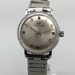 Vintage Waltham Watch Women 33mm Silver Tone Stretch Band Manual Wind - Picture 1 of 14