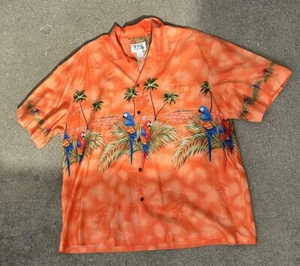 KY’s Hawaii Orange Button Down Papageien Größe 3XL - Bild 1 von 5