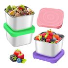 3Piece Snack Container Leakproof 304 Steel Snack Lunch Box with Silicone1616