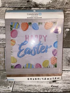 Celebrate It Happy Easter Backdrop, Scene Setter 6 Ft x 6 Ft Polyester - Picture 1 of 5