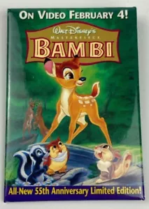 Walt Disney's Bambi 55th Anniversary LE Video Release Pin/Button / New / 3 x 2" - Picture 1 of 3
