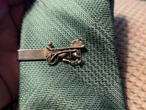 Vintage Swank Horse Cart Carriage Tie Clip Silver Gold Tone - Picture 1 of 8