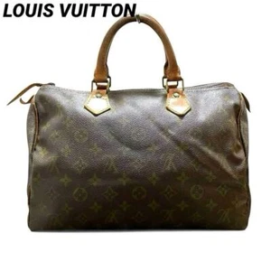 Louis Vuitton Monogram Speedy 30 Hand Bag M41526 Very Good w/Cadena - Fast Ship - Picture 1 of 12