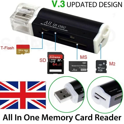 All in One all in 1 USB Memory Card Reader Adapter for Micro SD MMC SDHC TF M2 - Image 1 of 4