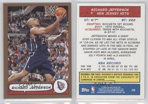 2004-05 Topps Bazooka Gold Richard Jefferson #14