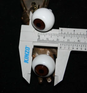 Antique brown Doll Eyes glass mouth-blown diameter c 21mm German original - Picture 1 of 2