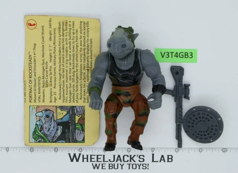 Rocksteady HARD HEAD Teenage Mutant Ninja Turtles TMNT 1988 Playmates Vintage Cover