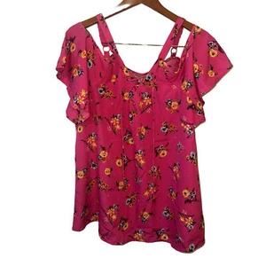 Top Speed Limit 2X Nuevo con Etiquetas Rosa Caliente Hombro Frío Floral - Imagen 1 de 4