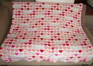 New Valentine's Day Hearts Plush Fleece Throw GIFT Blanket Heart Love Reversible