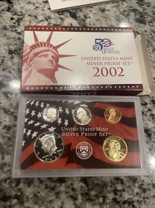 2002 S United States Mint Silver 10 Coin Proof Set with COA - Picture 1 of 8