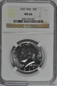 1967 SMS 40% Silver Kennedy Half Dollar NGC MS 66 SMS 40% Silver - Picture 1 of 2