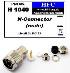 1 Pieza conector N para Aircell 5 / RG 58 Cable coaxial 50 Ω (H1040) - Picture 1 of 1